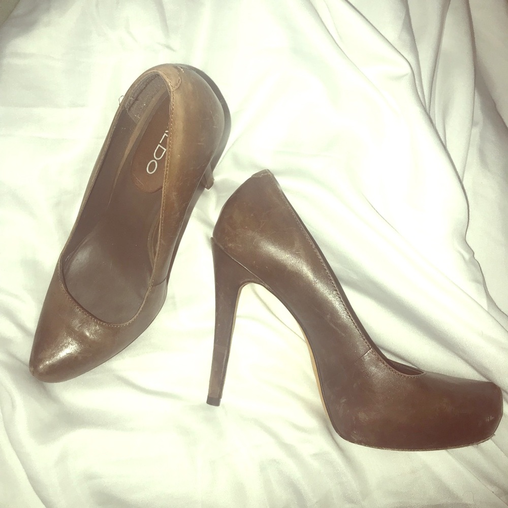 Aldo Brown leather heels ❤️